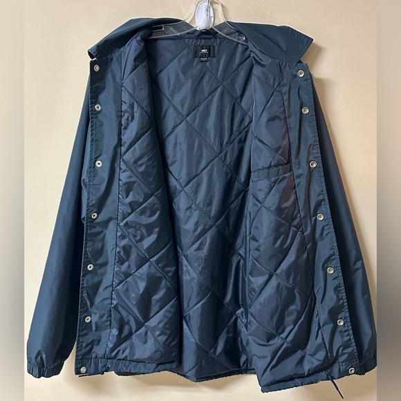 OBEY Sanders Coaches Regular Fit Jacket Dusty Navy Size Large - Picture 3 of 10